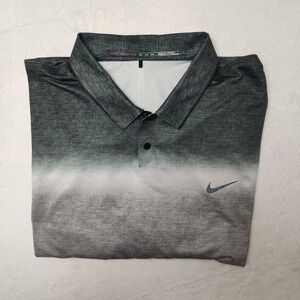 Nike Tiger Woods Polo Shirt Mens 2XL Gray Ombre Golf Velocity Radiant Medinah